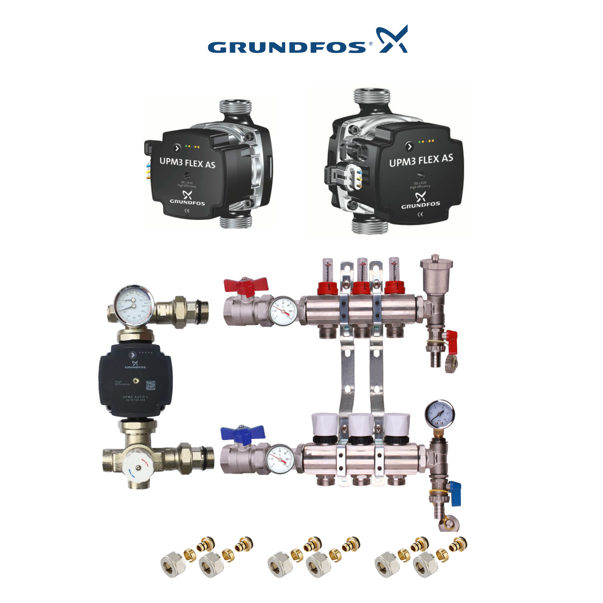 Grundfos A Rated Pump & Manifold Pack 2 to 8 Ports The Underfloor