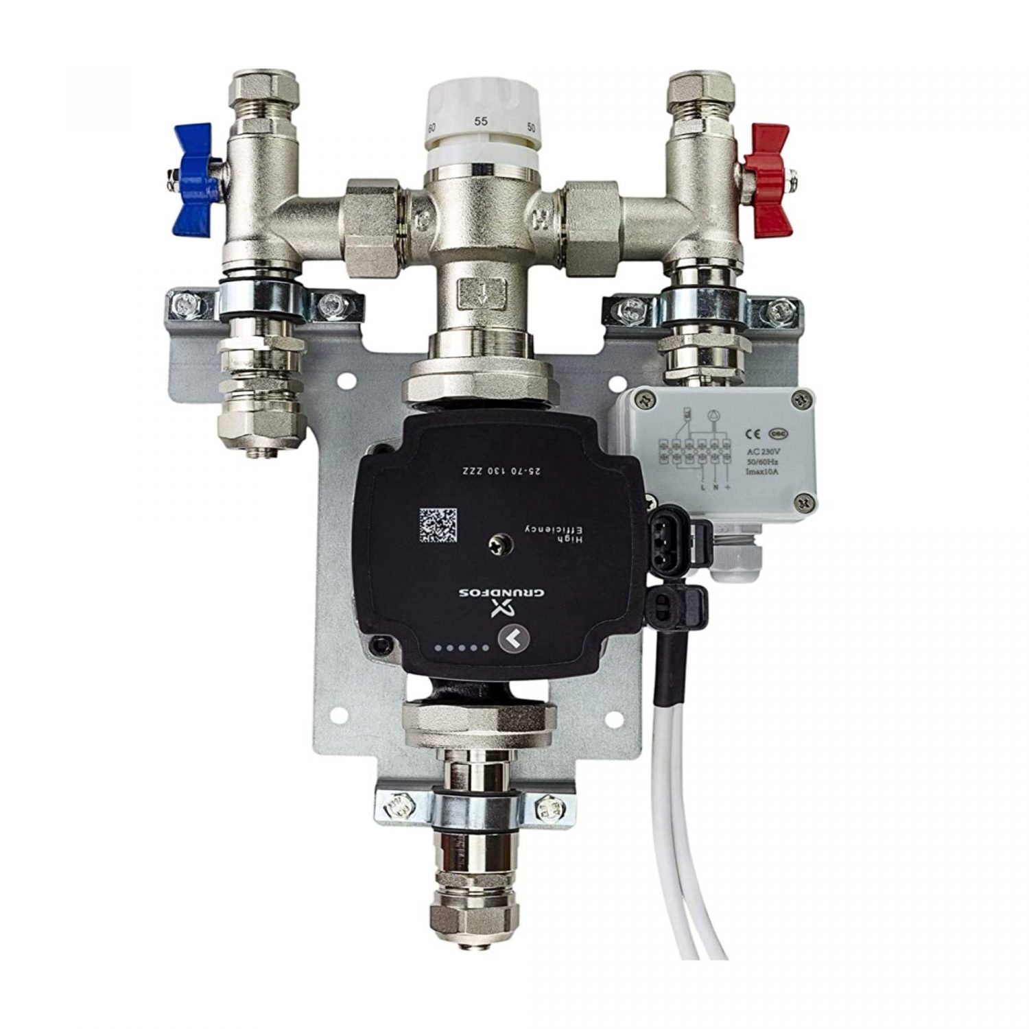 Single Zone Underfloor Heating Manifold With Grundfos Pump & Thermostatic Mixing Valve Unit