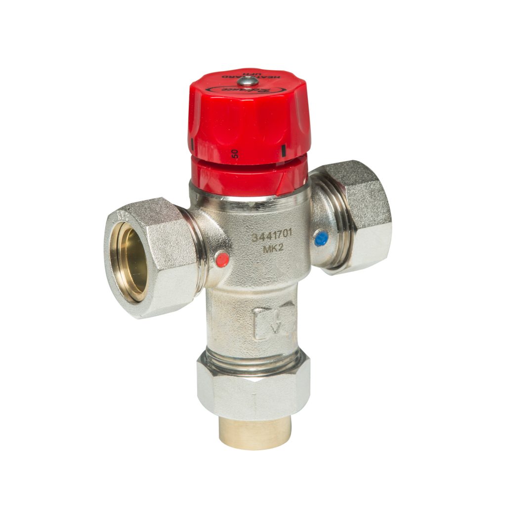 Reliance 22mm Thermostatic Blending Mixing Valve UFH Heatguard Valve Compression Fit The Reliance 22mm Thermostatic Blending Mixing Valve UFH Heatguard Valve Compression Fit The