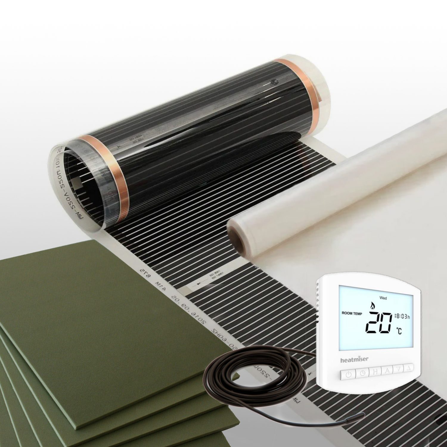 Electric Underfloor Heating For Laminate & Wood - Carbon Heating Film Kit 130wm²