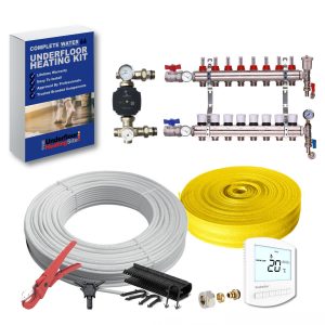 Wet Underfloor Heating Screed Kit - Multi Zone Room Kit With Grundfos Pump & 5 Layers Pipe - up to 200 SQM Coverage