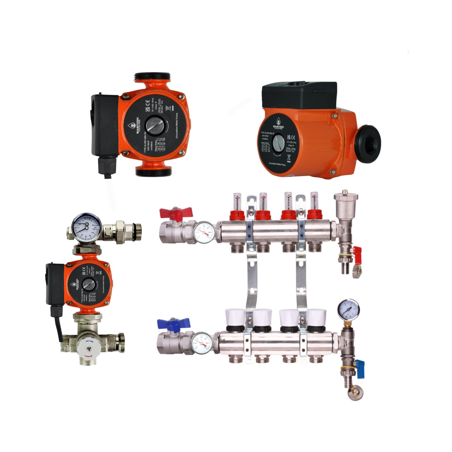 Bastion Underfloor Heating Manifold With Pump Pack & Valves – Bastion Standard Rated Pump - 2 to 12 Ports - Image 6