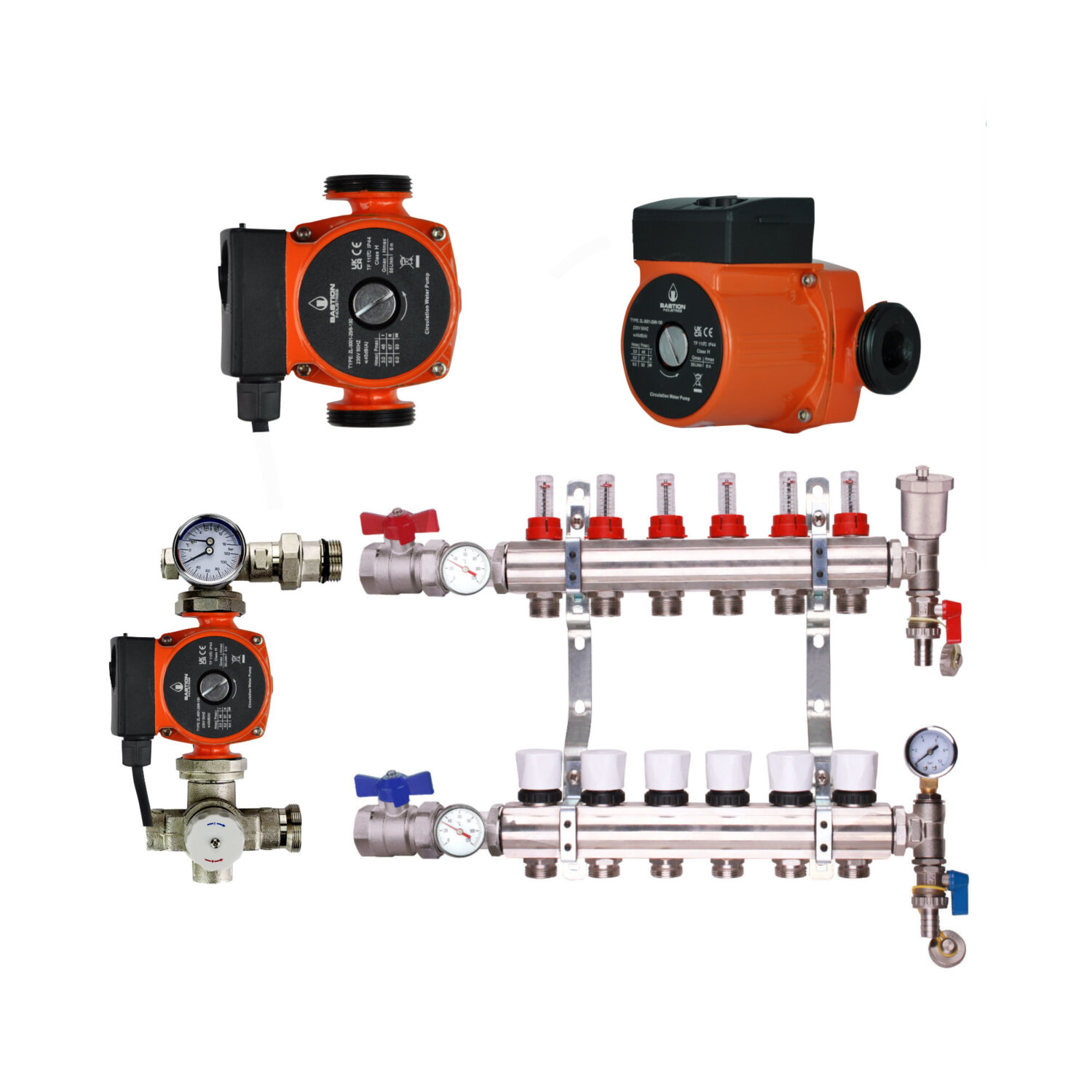 Bastion Underfloor Heating Manifold With Pump Pack & Valves – Bastion Standard Rated Pump - 2 to 12 Ports - Image 8