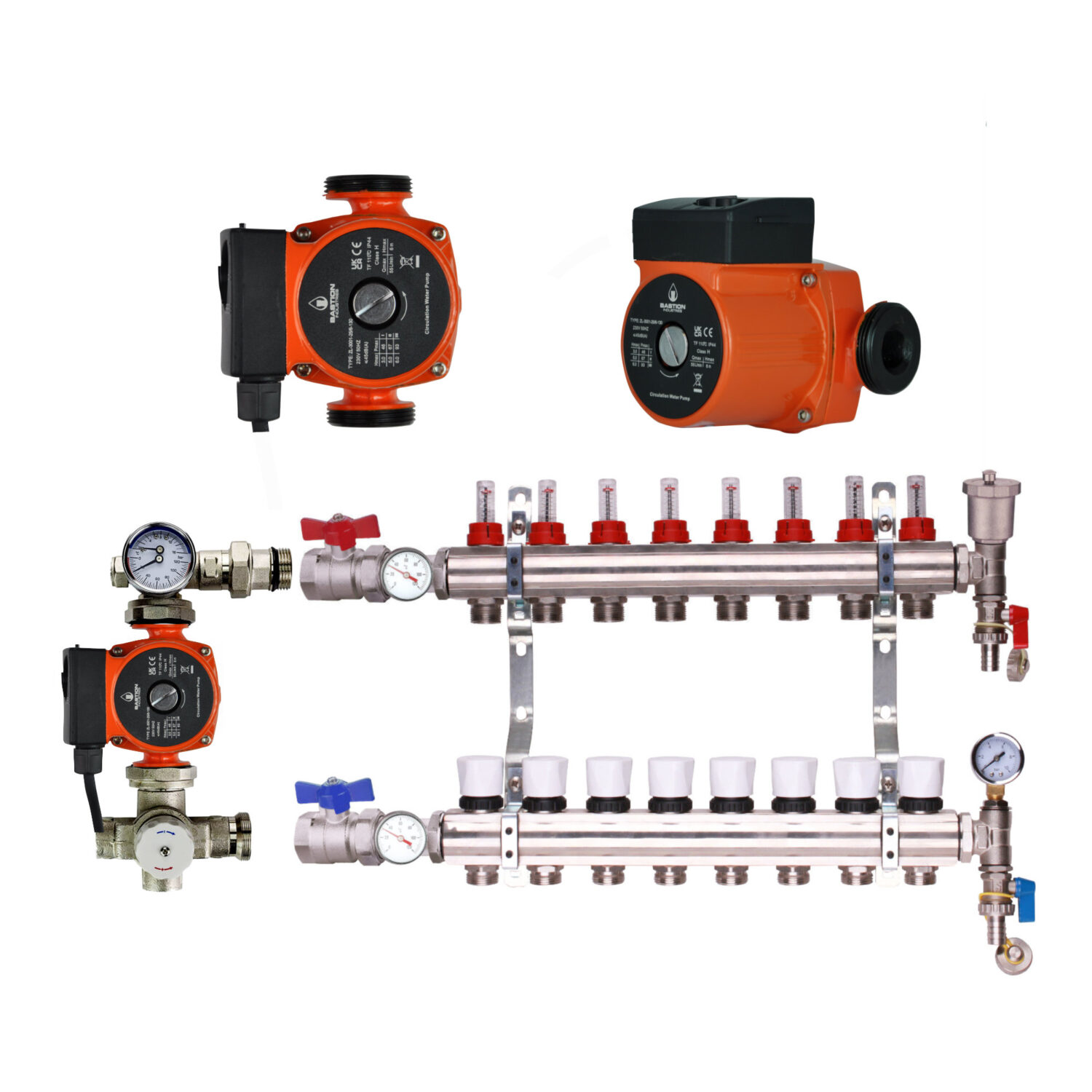 Bastion Underfloor Heating Manifold With Pump Pack & Valves – Bastion Standard Rated Pump - 2 to 12 Ports - Image 10