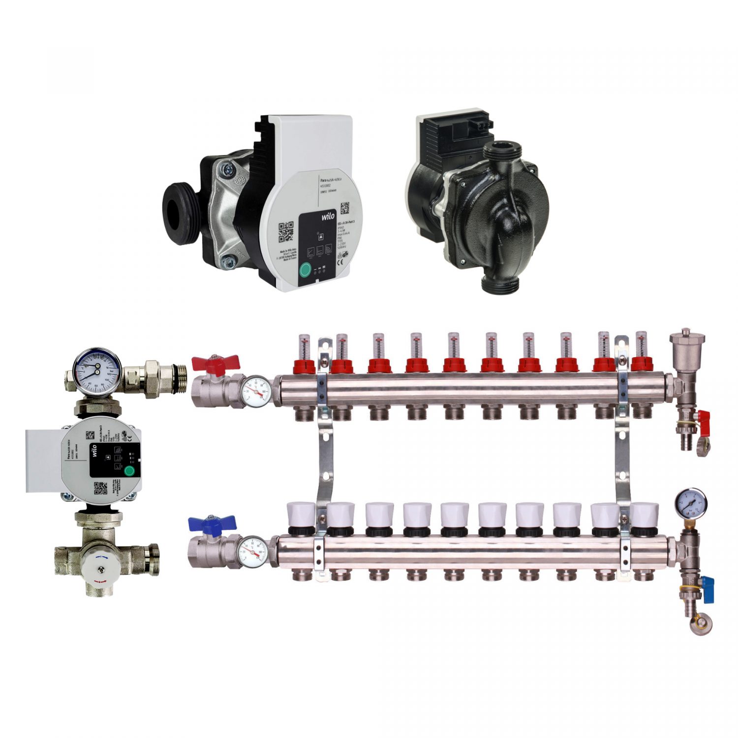 Wilo Pump With Underfloor Heating Manifold And Pump Pack & Valves – Wilo A Rated Pump - 2 to 12 Ports - Image 14