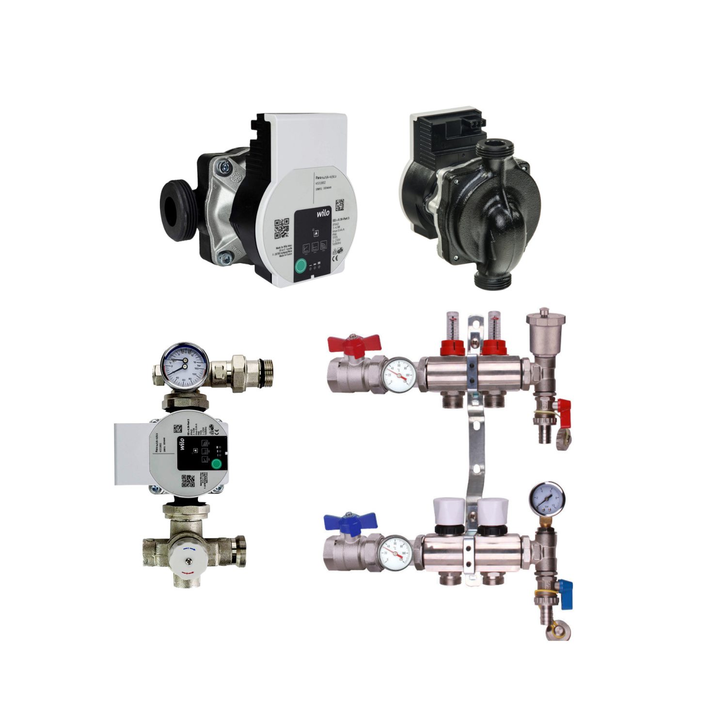 Wilo Pump With Underfloor Heating Manifold And Pump Pack & Valves – Wilo A Rated Pump - 2 to 12 Ports