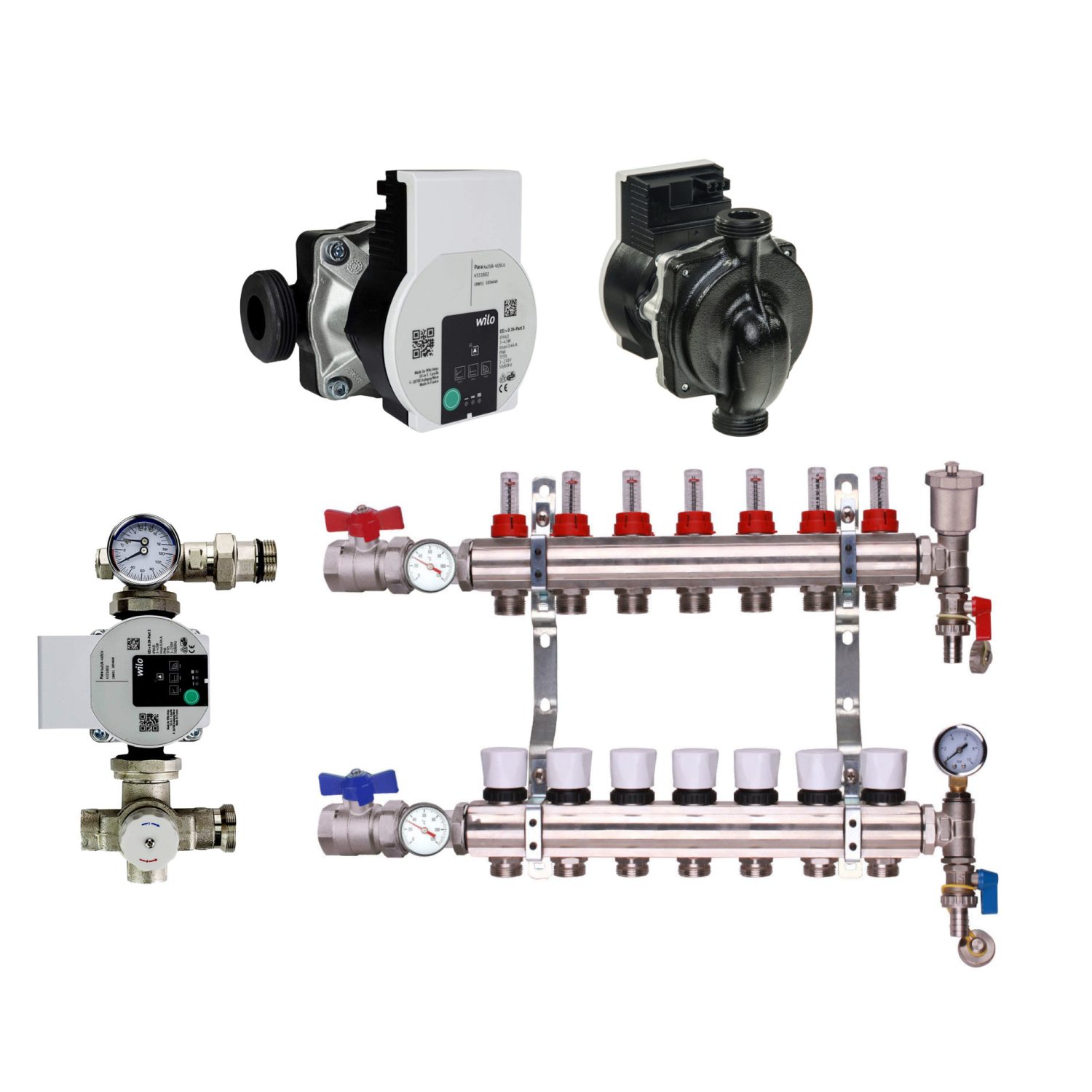 Wilo Pump With Underfloor Heating Manifold And Pump Pack & Valves – Wilo A Rated Pump - 2 to 12 Ports - Image 11