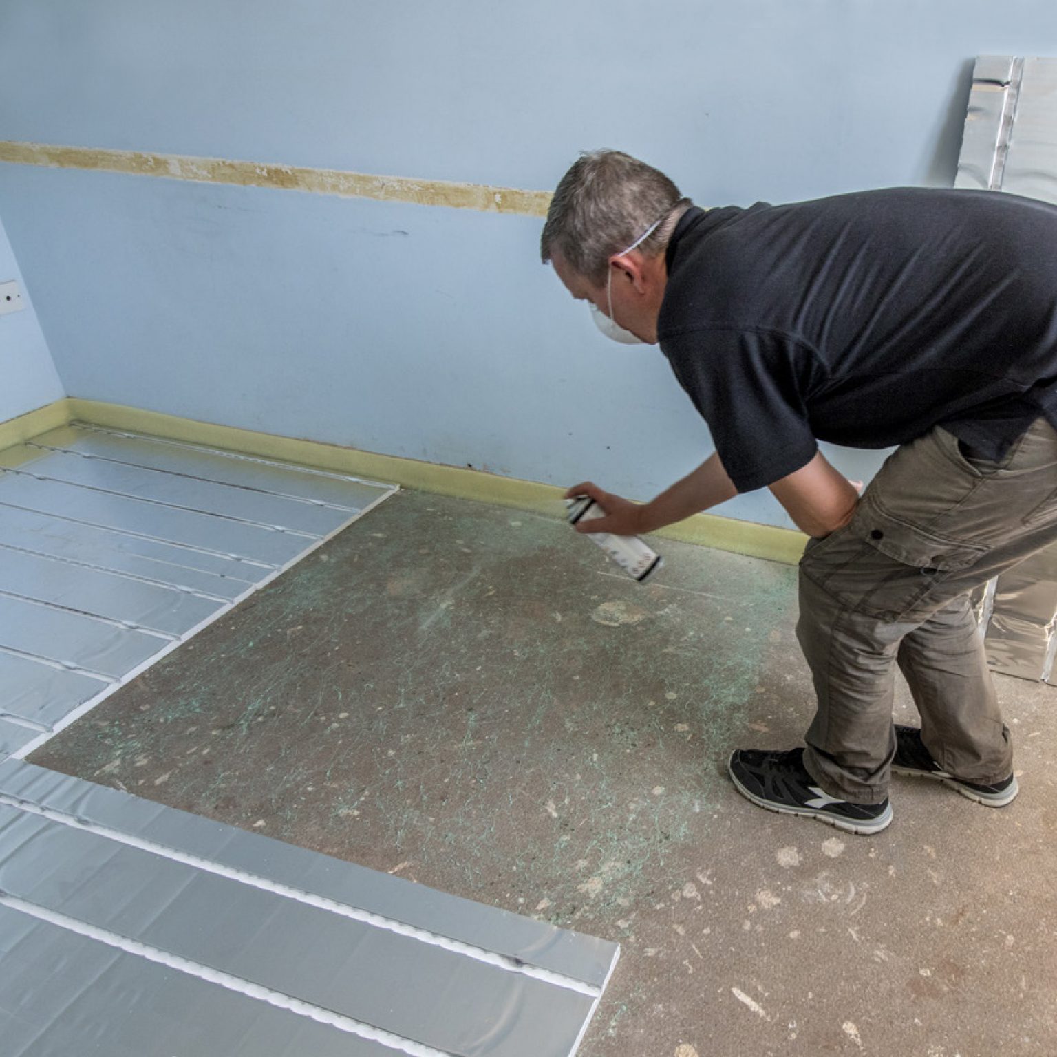 Underfloor Heating Boards Foil Coated 100µm Overlay Boards For 15mm and