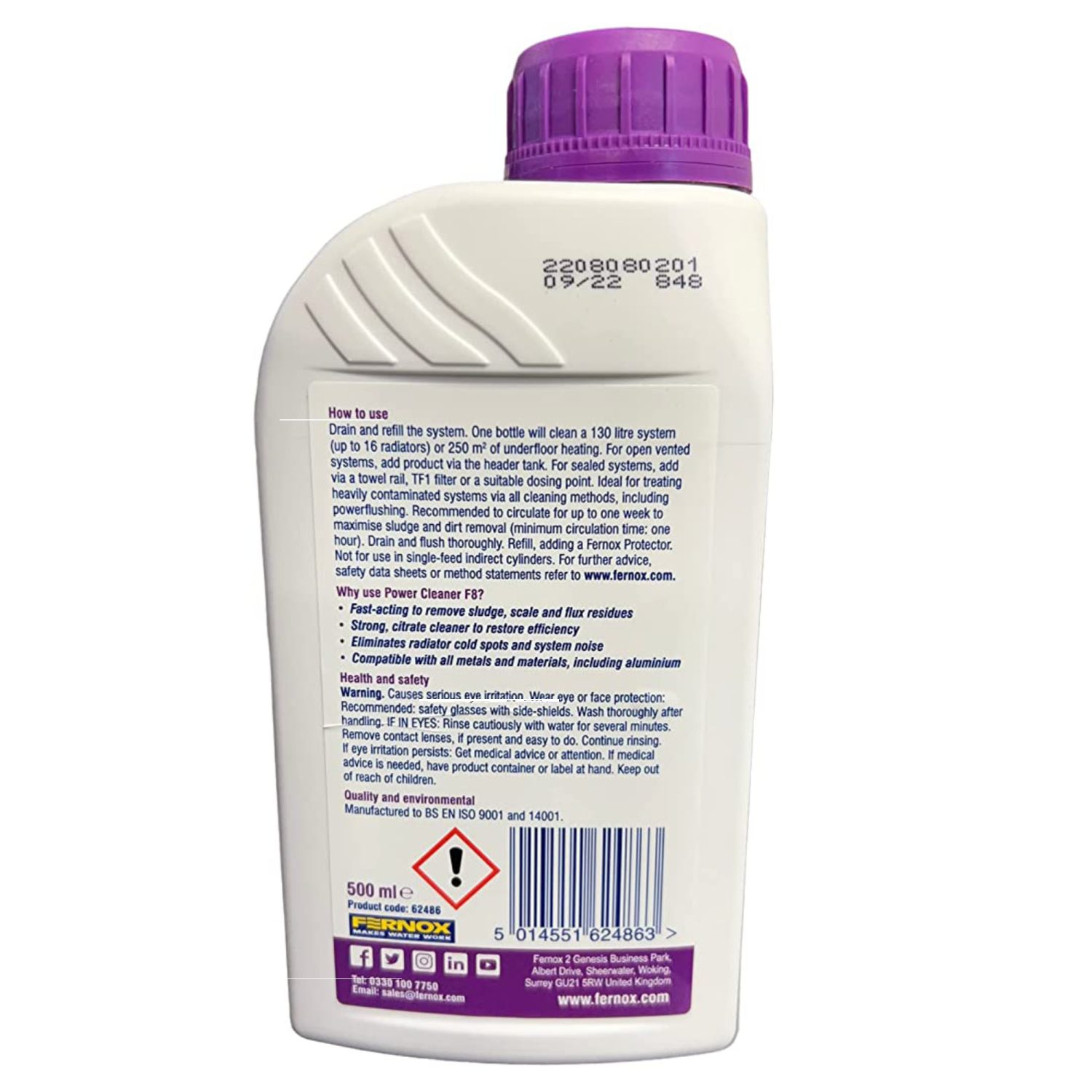 Fernox F8 Super Strength Cleaner Boiler Central Heating System Sludge Remover Radiator Protector Inhibitor 500ml - Image 4