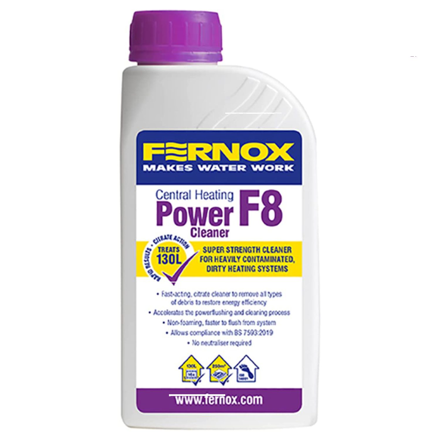 Fernox F8 Super Strength Cleaner Boiler Central Heating System Sludge Remover Radiator Protector Inhibitor 500ml