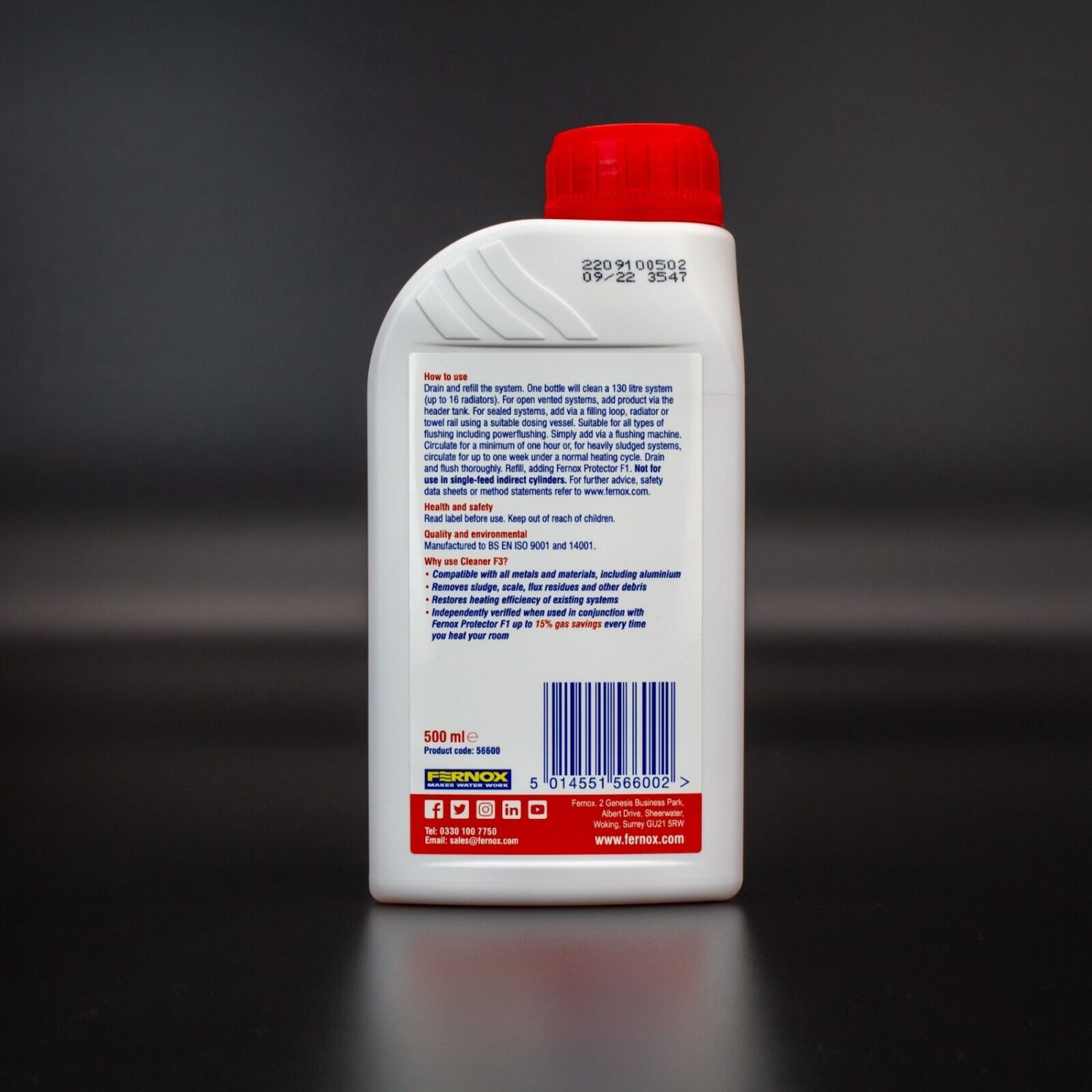 Fernox F3 Cleaner 500ml 5660 (liquid) pH Neutral Central Heating & Water UFH System - Image 3