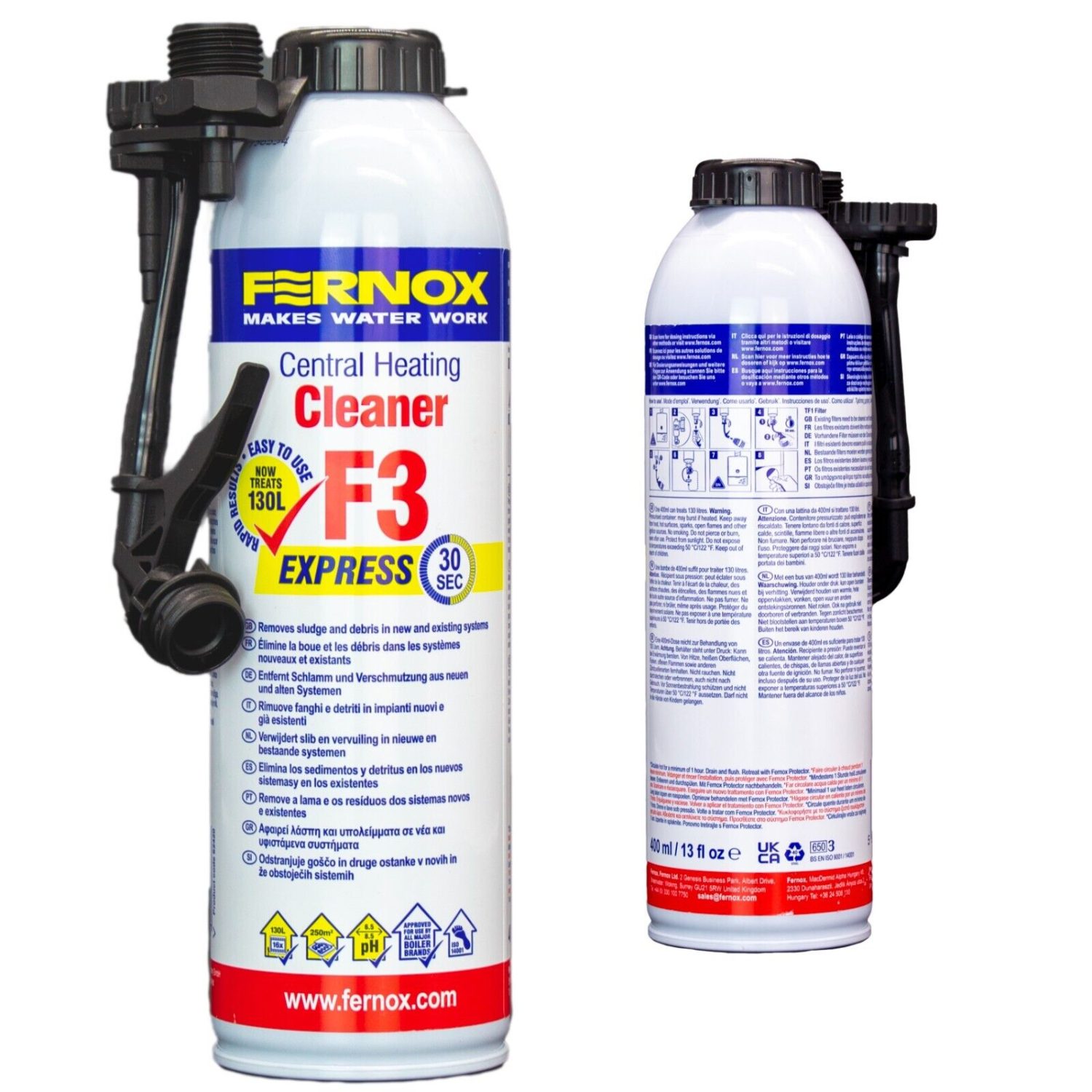 Fernox F3 Express Cleaner 400ml Aerosol Can Universal Ph Neutral Removing Sludge.
