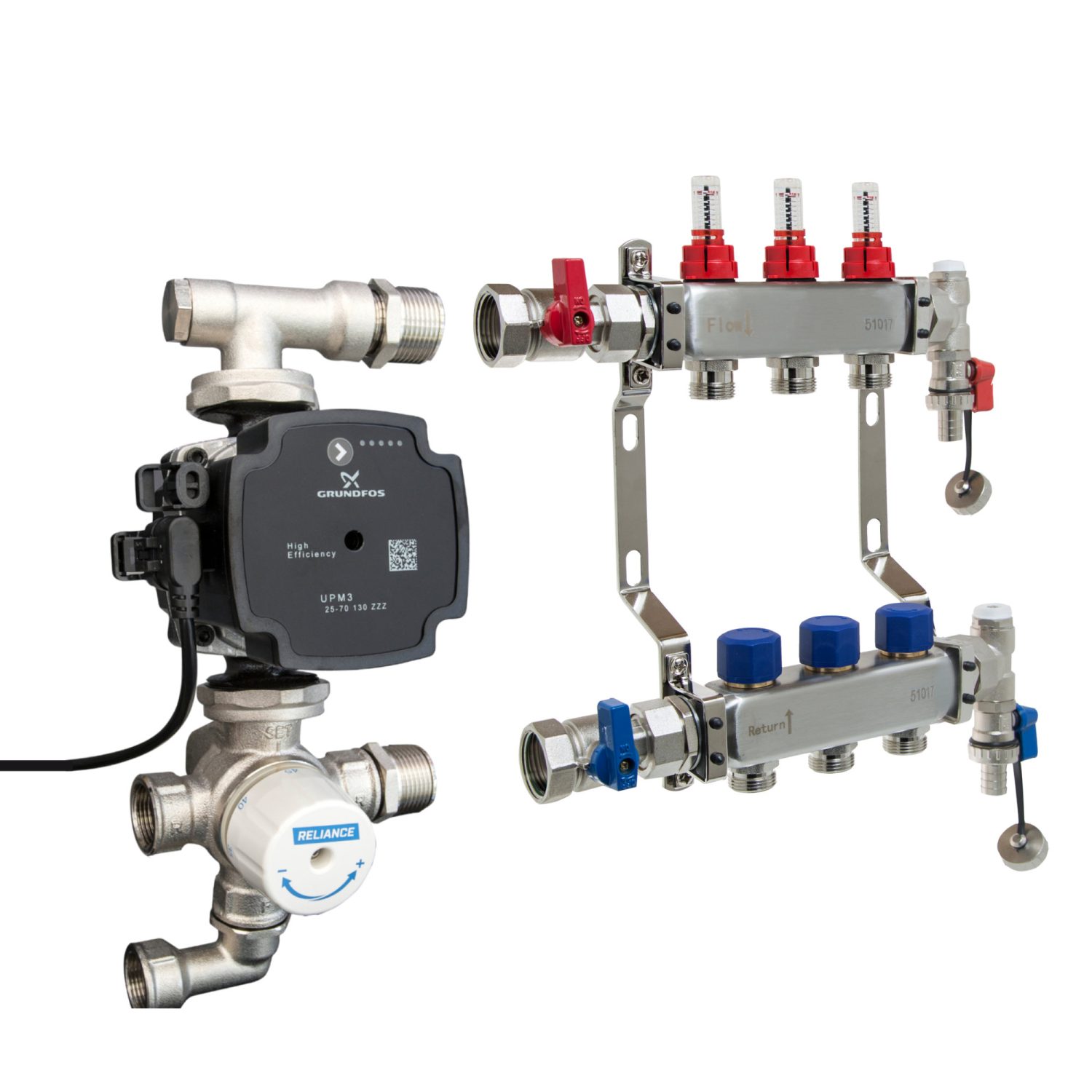 Reliance Manifold and Thermoguard Valves Pack with Grundfos Pump - A Rated Pump - 2 to 12 Ports - Image 2
