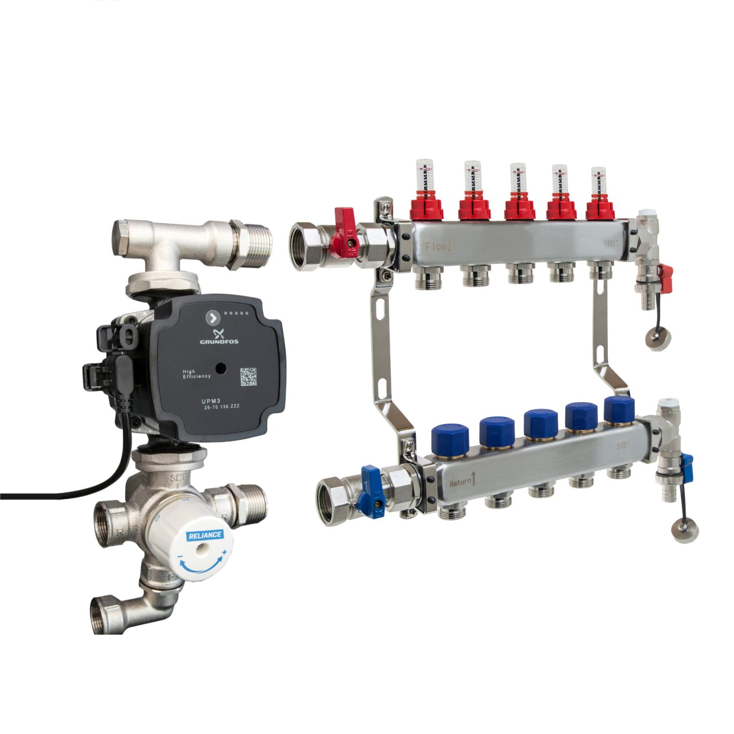 Reliance Manifold and Thermoguard Valves Pack with Grundfos Pump - A Rated Pump - 2 to 12 Ports - Image 4