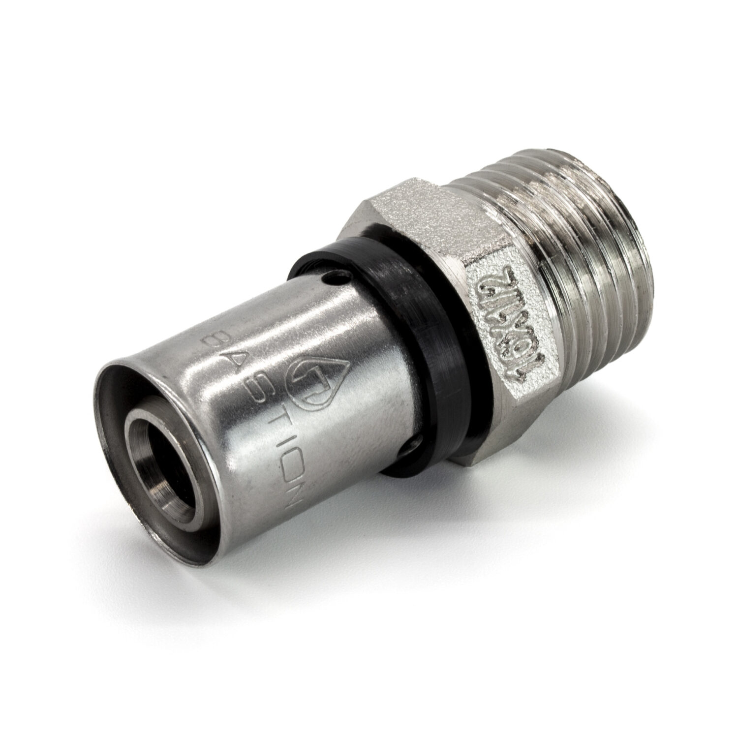 Straight Press Fitting 16mm x 1/2M Male Straight Union - U-Profile