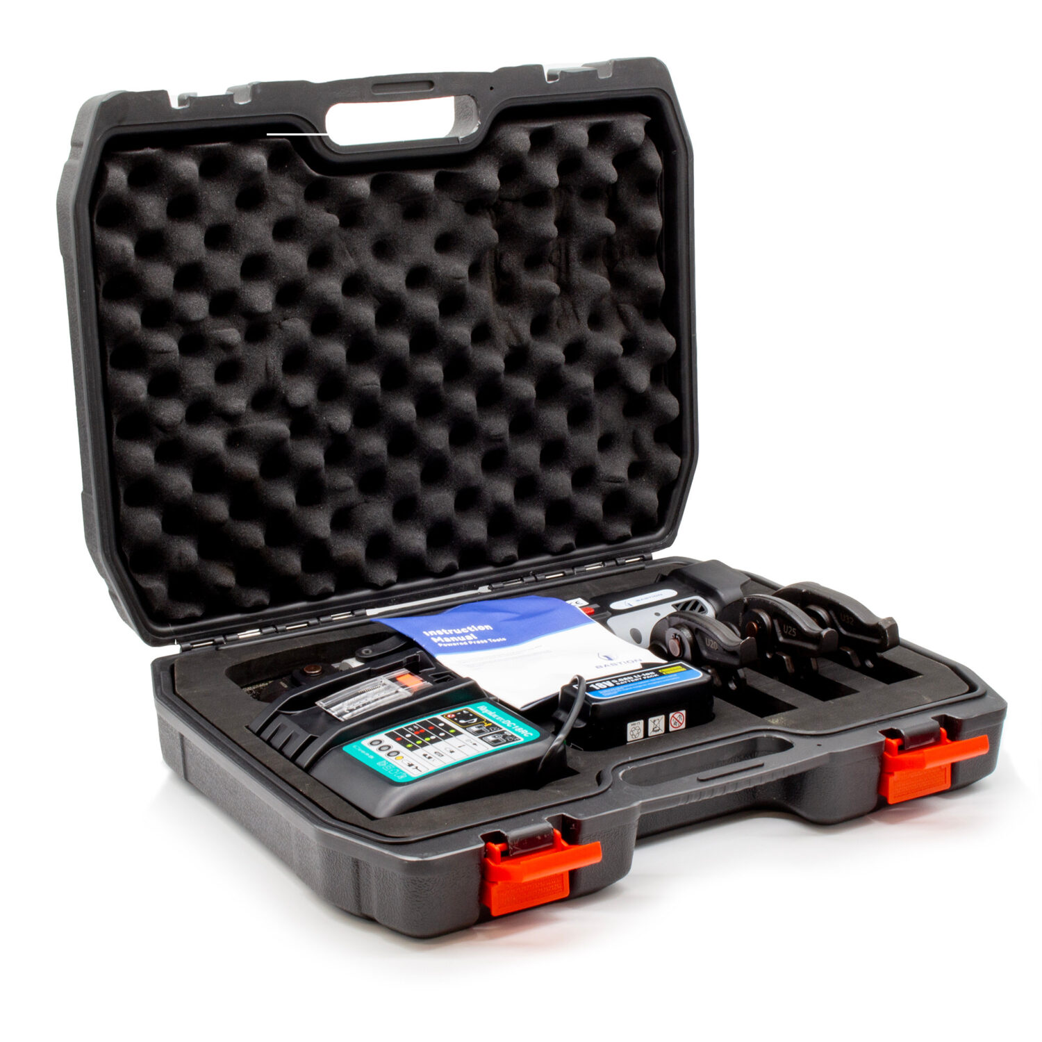 MLCP Press Fitting Tool Automatic Profile Press Fit Kit Tool With 4 Jaws 16mm-32mm & 2 x 18V Batteries - Image 6