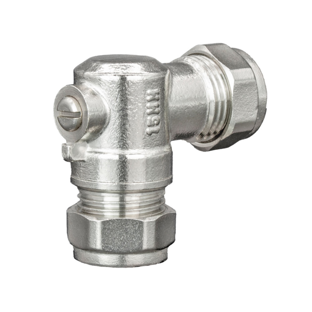 15mm Angled Isolating Valve - WRAS Approved