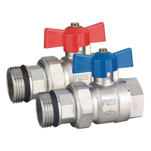 Ball Valve Set – 1″ Blue & Red Handle (Pair)